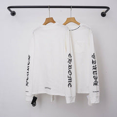 Chrome Hearts Gothic Script Collar & Sleeve Long Sleeve (White)