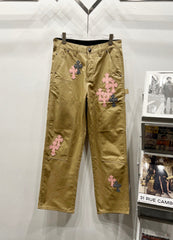 Chrome Hearts Pink Cross Applique Utility Pants