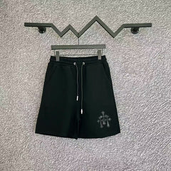 Chrome Hearts Black Tonal Cross Patch Sweatshorts