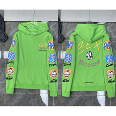 Chrome Hearts "Get High Records" Multi-Graphic Hoodie (Green)