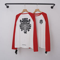 Chrome Hearts Raglan Dagger & Floral Vine Long Sleeve (White/Red)