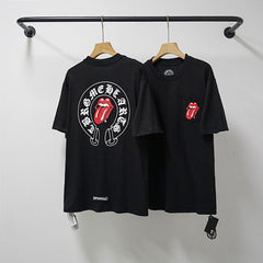 Chrome Hearts x The Rolling Stones Horseshoe Tongue T-Shirt (Black)