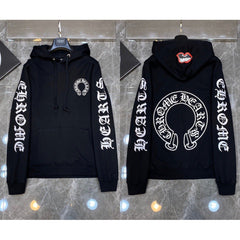 Chrome Hearts Gothic Letter Sleeve Zip-Up Hoodie (Black)