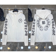 Chrome Hearts Gothic Letter "B" Horseshoe Hoodie (White)