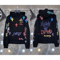 Chrome Hearts "Supply the Demand" Multi-Color Cross Hoodie (Black)