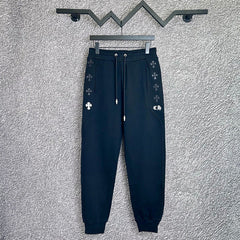 Chrome Hearts Side-Cross Applique Lounge Pants (Navy Blue)