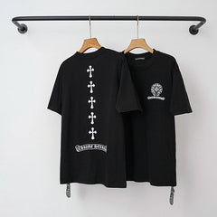 Chrome Hearts Vertical Cross Alignment Short Sleeve T-Shirt (Black)