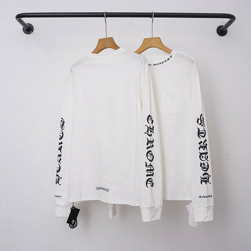 Chrome Hearts Gothic Script Collar & Sleeve Long Sleeve (White)