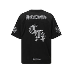 Chrome Hearts Gothic "CH" Logo Jersey Short Sleeve T-Shirt (Black)