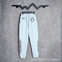 Chrome Hearts Horseshoe & Side-Pattern Lounge Pants (Light Grey)