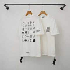 Chrome Hearts Multi-Icon Element Matrix Short Sleeve T-Shirt (White)