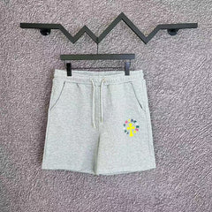 Chrome Hearts Light Gray Multi-Color Cross Logo Sweatshorts