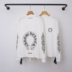 Chrome Hearts Horseshoe & Cross Sleeve Long Sleeve (White)