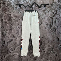 Chrome Hearts Flame Graphic Lounge Pants (Light Grey)