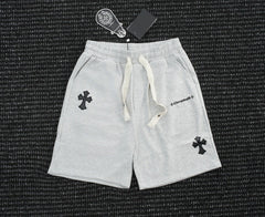 Chrome Hearts Light Gray Drawstring Cross Patch Sweatshorts
