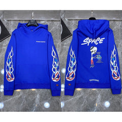 Chrome Hearts Space Flame Sleeve Hoodie (Blue)
