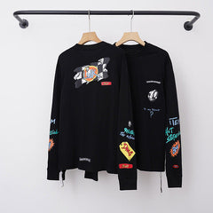 Chrome Hearts Graffiti Sticker Patch Multi-Graphic Long Sleeve (Black)