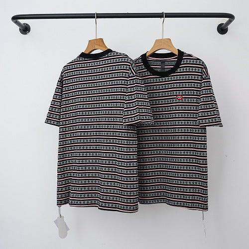 Chrome Hearts Dark Monogram Striped Short Sleeve T-Shirt
