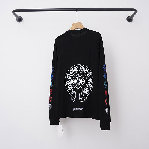 Chrome Hearts Multi-Color Sleeve Horseshoe & Cross Long Sleeve (Black)