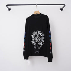 Chrome Hearts Multi-Color Sleeve Horseshoe & Cross Long Sleeve (Black)