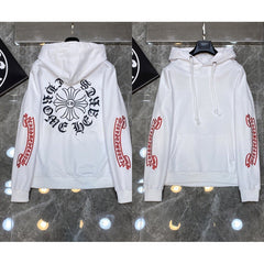 Chrome Hearts Red Scroll & Cross Hoodie (White)