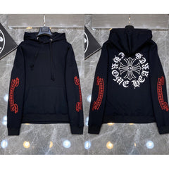 Chrome Hearts Red Scroll & Cross Hoodie (Black)