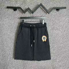 Chrome Hearts Black & Yellow Horseshoe Cross Sweatshorts