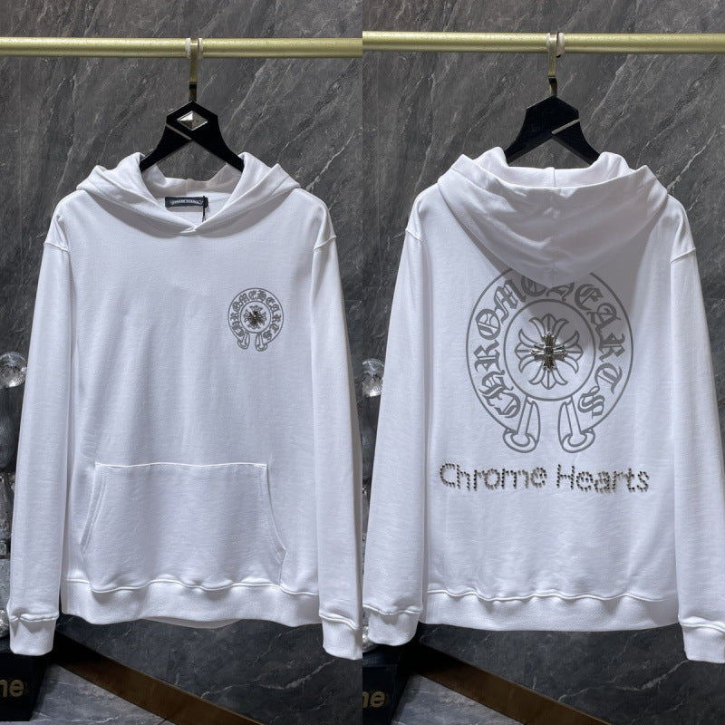 Chrome Hearts Classic Horseshoe Logo Hoodie (White)