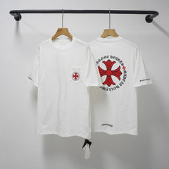 Chrome Hearts Red Pocket Cross & Large Back Logo T-Shirt (White)