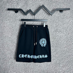 Chrome Hearts Black Horseshoe & White Script Sweatshorts