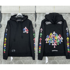 Chrome Hearts Multi-Color Cluster Cross Hoodie (Black)