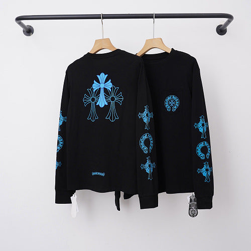 Chrome Hearts Blue Gothic Cross Long Sleeve (Black)