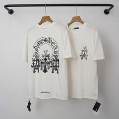 Chrome Hearts Arch Multi-Cross Horseshoe Short Sleeve T-Shirt (White)