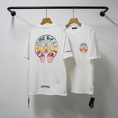Chrome Hearts Rainbow Gradient Horseshoe & Cross T-Shirt (White)