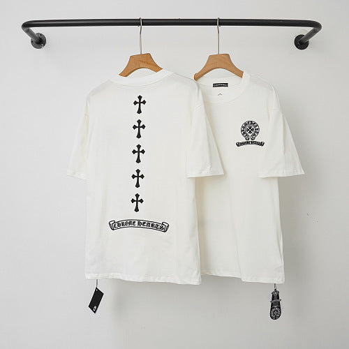Chrome Hearts Vertical Cross Alignment Short Sleeve T-Shirt (White)