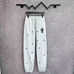 Chrome Hearts Multi-Cross Applique Lounge Pants (Light Grey)