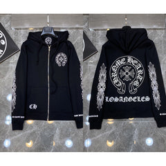 Chrome Hearts Los Angeles Horseshoe Zip-Up Hoodie (Black)