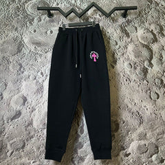 Chrome Hearts Pink Cross Applique Lounge Pants (Black)