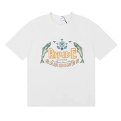 RHUDE "Sardines" Graphic Print T-Shirt - White